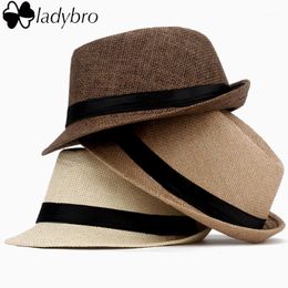 Chapeaux à bord avare Ladybro femmes chapeau de soleil pour hommes enfants été plage enfant casquette femme Panama paille mâle Trilby visière Boy1