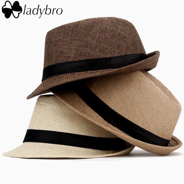 Stingy Brim Hats Ladybro Mujeres Sombrero de sol para hombres Niños Verano Playa Niño Gorra Mujer Panamá Paja Hombre Trilby Visor Boy1