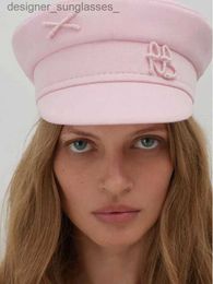 Sombreros de ala tacaña Diseño de lujo Marca Octagonal C para mujeres Damas Letras Militar C Rosa Newsboy Hat Monograma adornado Baker Boy CL231109