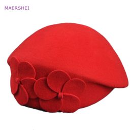 Chapeaux avares MAERSHEI Vintage chapeau de laine noir dôme arc feuille de lotus grand chapeau dame automne et hiver chapeau tempérament chapeau 230306