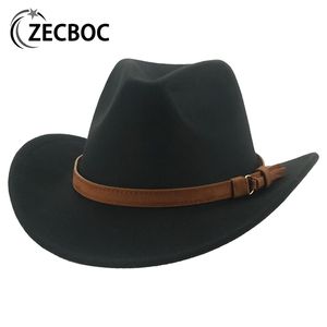 Stikte rand hoeden heren cowboy hoed westerse koehoofd accessoires brim vilt fedora hat cowgirl outdoor panama hoed lederen ridder hoed voor vrouwen 230324