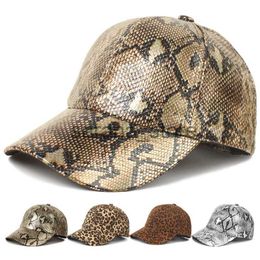 Gierig Rand Hoeden Heren Dames Hoge Kwaliteit Slangenhuid Print Lederen Vaderhoed Baseball Cap Verstelbaar Klassiek Sport Luipaardprint Outdoor Bone Hoed J230831