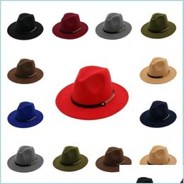 Chapeaux de rocaille avare pour hommes hommes jazz top fedora chapeau de mode cap pour hommes femmes élégants chapeaux en feutre en laine élégante