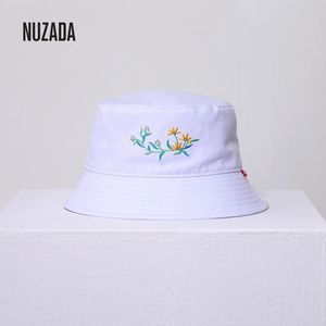 Stingy Brim Chapeaux NUZADA Femmes Seau Été Pêcheur Chapeau Pour Femme Coton Respirant Shade Caps Pliable Blanc Petites Fleurs Cap Panama 230710