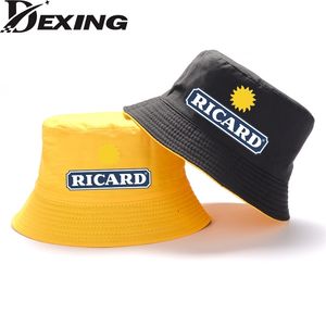 Stingy Brim Chapeaux Été Réversible RICARD Seau Unisexe Homme Femmes Coton Pêcheur Casquettes Fille Garçon Sport En Plein Air Chapeau Bob Chapeau 220920