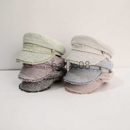 Geizige Krempe Hüte Ttassel Militär Berets Für Frauen Frühling Sommer Taste Newsboy Cap Weibliche Flache Armee Hut Mädchen Reise Berets Damen maler Caps J230802