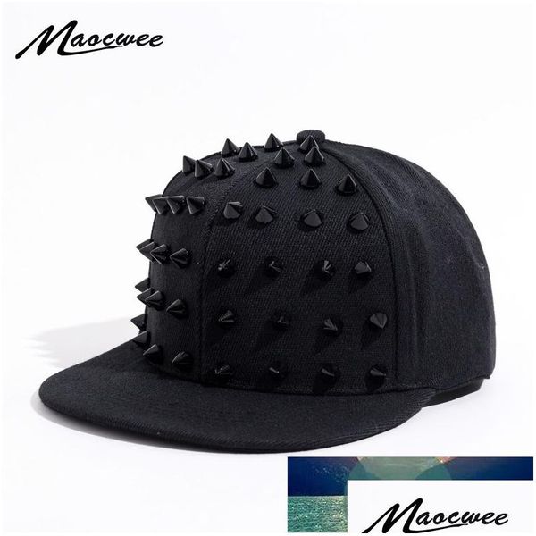 Stingy Brim Chapeaux Uni Punk Hérisson Chapeau Personnalité Jazz Snapback Spike Clouté Rivet Spiky Casquette De Baseball Pour Hip Hop Rock Dan Dhgarden Dhsxo