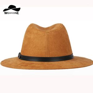 Chapeaux à bord avare Wearone 2023 Crazy Jazzhat unisexe daim large printemps feutre Fedoras femmes Vintage disquette Chapeau Femme Pnama Ha