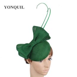 Gierige rand hoeden bruiloft bruid hoed boog ontwerp vrouwen feest fascinator hoed bruids prom mariage chapeau cap haar clip dames sinamay headpiecce 230306