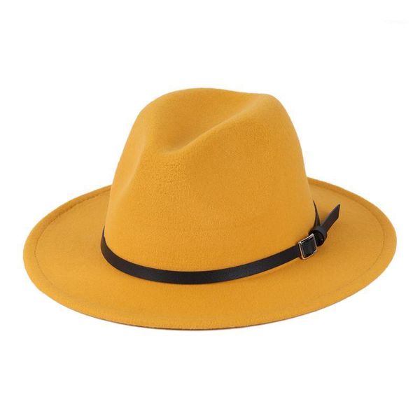 Sombreros de ala tacaña para mujer, sombrero de invierno, fieltro con cinturón, cálido, fácil, transpirable, a prueba de viento, cubo redondo con hebilla plateada, Top de lana