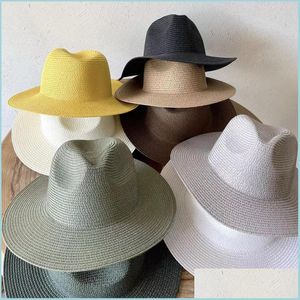 Stingy Brim Chapeaux Femmes Hommes Beach Shade Hat Garçons Filles Summer Sun Protection Chapeaux Femmes Hommes Large Brim Cap Parents Enfants St Caps W Dhu0X