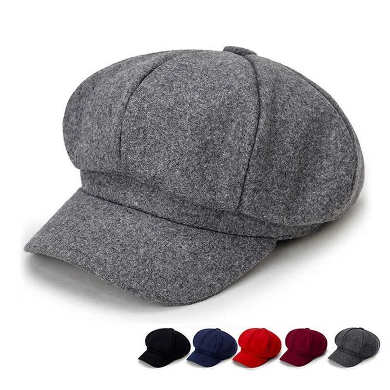 Stingy Brim Hatts Wool Solid Color Berry Fashionable Outdoor Cotton Hat Autumn and Winter Windproof Unisex för män Kvinnor Q240403