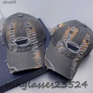 Chapeaux avares Printemps et été Langue de canard usée vieille casquette hommes et femmes marée lettre bâton tissu bord brut couples casquette de baseball Gris 240229