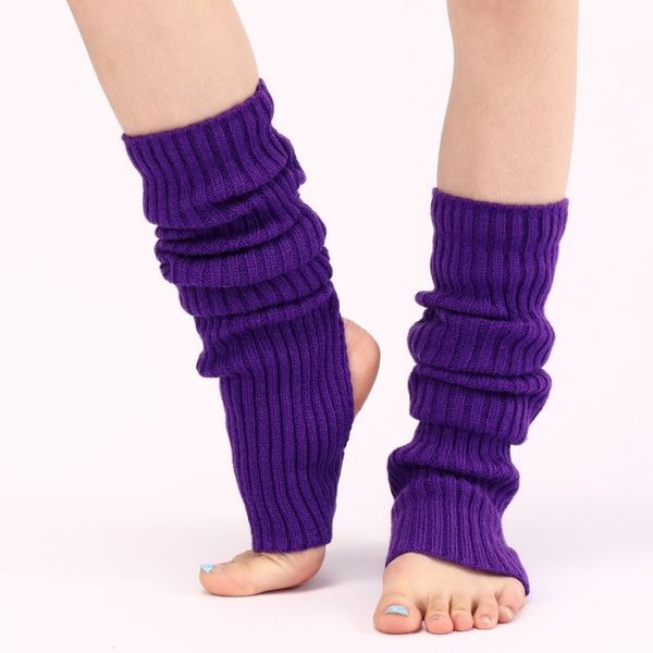 Calentadores de piernas con estribo, medias hasta la rodilla, Color caramelo, calcetines tejidos de invierno para mujeres y niñas, puños para botas, cubierta para pies, moda