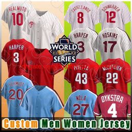 Stitch 2022 World Series Bryce 3 Harper Baseball 17 Rhys Hoskins 27 Aaron Nola 20 Mike Schmidt Jerseys Andrew 22 McCutchen 10 JT Realmuto Didi Gregorius Roy Roaday