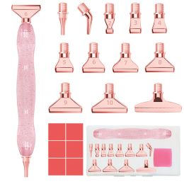 Stitch 20PCS / Set 5d Diamond Painting Tool Resin Point Fore Drill Pen Design Metal Multiplacer Pen Heads with Caly Wax Kits