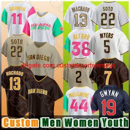 point 23 Fernando Tatis Jr. 13 maillots de baseball Manny Machado Juan Soto Yu Darvish Jake Cronenworth Joe Musgrove Trent Grisham Jurickson Profar Blake