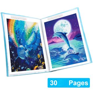Stitch 30 pages Diamond Painting Storage Book Clear Pockets Folder Photo Album de grande capacité Organisateur de stockage de données de bureau scolaire