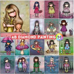 Stitch 5d Diamond Painting Ab Cartoon Girls broderie aniaml Doll Diy Full Square Round Mosaic Cross Stitch Kits Home Decor Cadeaux