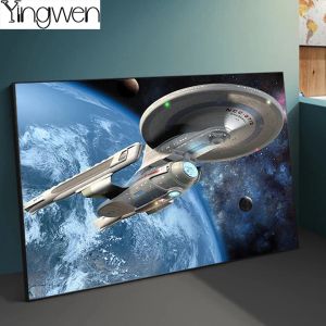 Stitch 5d Diamond Painting Star Trek Spaceship Full Diamond Mosaic Cross Cross Stitch Kit de broderie Rhingestone Picture Paysage Home Decor