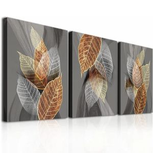 Stitch 5d Diamond Painting Triptych Diamond Mosaic Abstract Black Leaves Black Pictures Oeuf Inspirational Wall Art Home Decor 3 Pieces