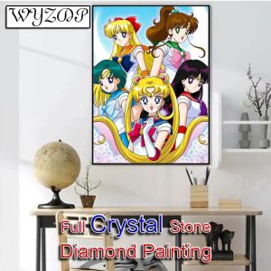 Stitch 5d Diy 100% Crystal Diamond Painting Beautiful Girl Full Square Diamond broderie croix de croix décor Diamond Art Crystal 231118