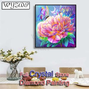 Stitch 5d Diy 100% Crystal Diamond Painting Fleur Fleuie Square Mosaïque Cross Cross Sitich Kit Diamond Art Crystal Home Docer 231113