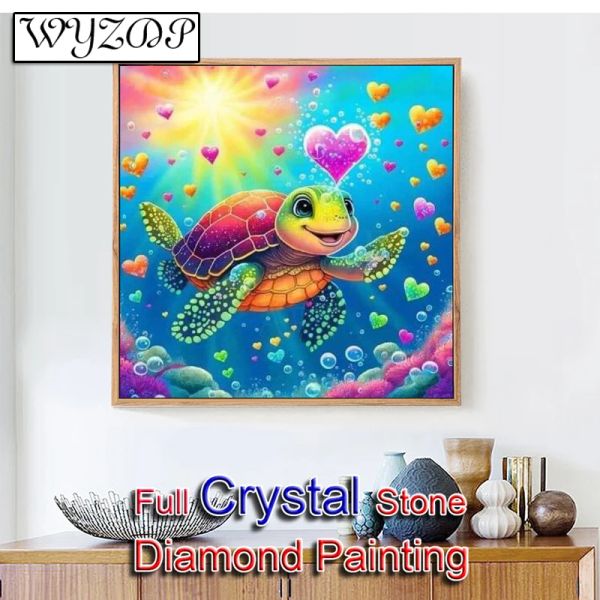 Stitch 5d Diy Crystal Diamond Painting Baby Turtle Full Square Mosaic Brodery Cross Stitch Kit Home Docer Crystal Diamond Art 230914