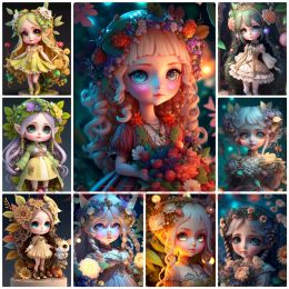Stitch 5d DIY Diamond Brodery Cartoon Doll Girl Full Full Square Diamond Painting Lovely Laurie Cross Stitch Mosaic Home Decor A14