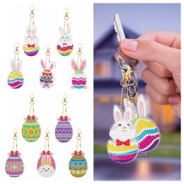 Stitch 5d Diy Diamond Painting Keychain Rabbit Bunny Egg Pasen Bag Hangschade voor vrouwelijke kinderen