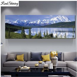 Stitch 5d DIY Diamond Painting Summer Snow Mountain Lake Layscape Diamond Brodery Sale Diamond Mosaic Park Park Scoret Big F981