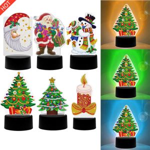 Stitch 5D LED Diamond schilderij licht Diy Speciale vorm Boor Diamant Mozaïek Borduurwerklicht Licht Home Decor Christmas Decorations 2023