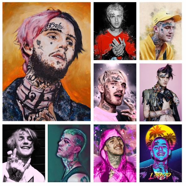 Stitch 5d Rappeur Lil Peep Full Diamond Painting Musique chanteuse étoile Affiche Cross Cross Kits broderie photo mosaïque décor à la maison DIY