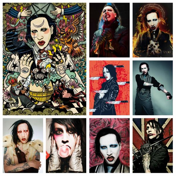 Stitch 5d Star Marilyn Manson Diamond Art Painting Kits Rock Musique Rock Cross Cross Stitch Picture Mur Art Art Mosaïque Décor de chambre à coucher