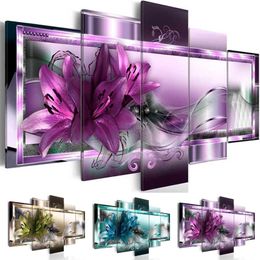 Stitch 5pcs Full Square / Round Drill 5d DIY Diamond Painting "Lily Flower" Multiacture Combination 3D broderie 5d Home Decor