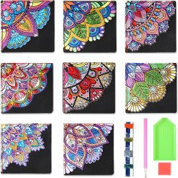 Stitch 68pcs mandala diy diamant peinture signet livre d'angle de couverture de couverture diamant mosaïque art livre décorant des cadeaux artisanaux faits à la main