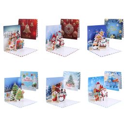Stitch 6pcs Diamond Nouvel An Carte de vœux Snowman Snowman Special Shape Rigiane Painting Carte Kit Santa pour adultes Familles de vacances