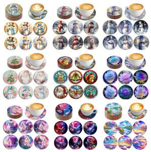 Stitch 6pcs Diy Christmas Diamond Painting Coaster Snowman Cartoon Cup Cushion Diamond Borduurwerk Mozaïek Tafel Placemat (geen houder)