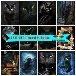 Stitch Ab Diamond Painting Black Cat Diamonds for Crafts Paintings on the Wall Mosaic broderie ACCESSOIRES PLUS 5D KIT ART TOLLES