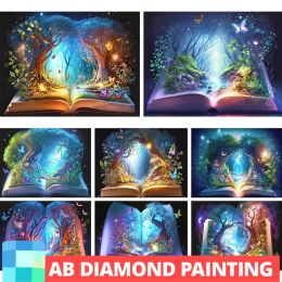 Stitch AB Drill Diamond Painting Mosaic Magic Book Butterfly Full Square / Round Round Cross Crost Stitch Fantasy Landscape Rhinestone