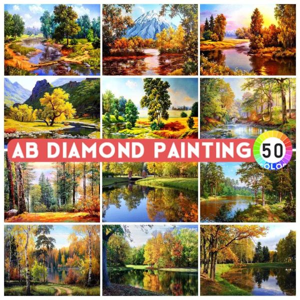 Stitch AB Forets DIY Diamond Painting Landscape Forest Landscape Square ENSEMBRERIE MOSAIC Art Picture Diamond Home Decoration Gift