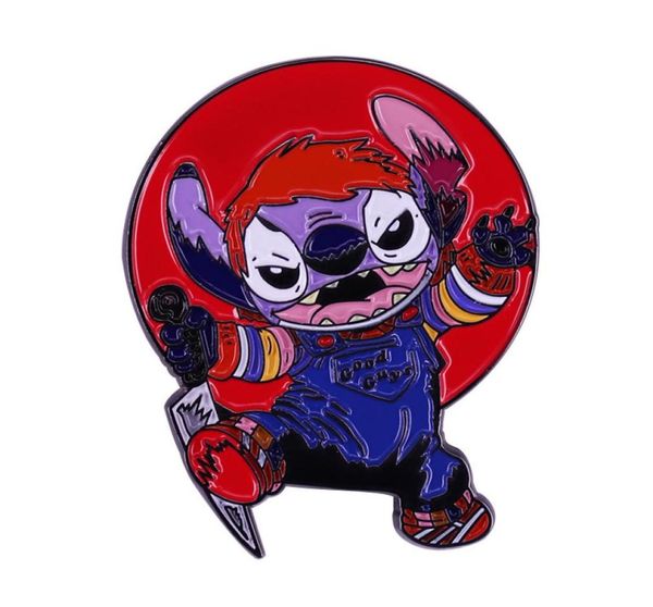 Broche de mezcla y combinación de chagi para bebé fantasma de Stitch y Chucky, insignia de inspiración para bebé de película de terror, accesorios de Halloween 3262401