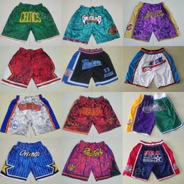 Stitch Basketball Short Zipper Fly Pocket Pantalon Just Don HipPop Wear Pantalon de survêtement Running Short Justdon Cordon Retro Trey Murphy III Darius Bazley Team Men