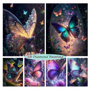 Stitch Butterfly Flower 5d Ab Drill Diamond Art Paint