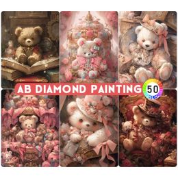 Stitch Diamond Painting ab Northern Lights Teddy Bear mignon Doll Cartoon 5d Diy 2023 Nouveau produit Fantasy Crafts Gift Home Decor