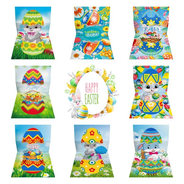 Stitch Diamond Painting Set Festival fait à la main Great à carte postale Cartes de Pâques DIY Gift For Kids 5D Diamond Painting Thank You Card