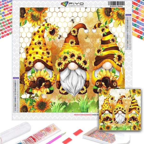 Stitch DIY 5D Diamant Peinture Nouveau 2023 Gnome Plein Diamant Broderie Tournesol Mosaïque Strass Photos Point De Croix Kit Décor À La Maison