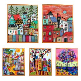 Stitch Diy 5d Full Diamond Painting KTS Cartoon Houses Diamond Cross Stitch Kits Gedrukt Canvas Diy Scenic Art Handmade Home Decoratie