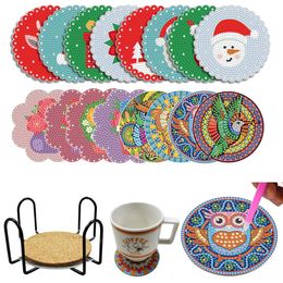 Stitch DIY Diamond Painting Coaster Cup Mat Pad Animal Mandala Diamond Diamant Couctes Ronde Couctes Placemat Home Kitchen Decor