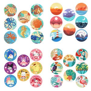 Stitch DIY Diamond Painting Coaster Underwater World Landscape Course Course Course à manger Isolation Mat Mat Diamond Broderie Art fait à la main